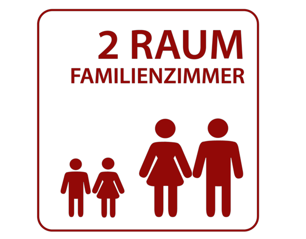 2-Raum Familienzimmern mit großem Doppelbett (180cm)und Stockbett für Kinder in separatem Raum im Stadthotel Kachelofen in Krumbach