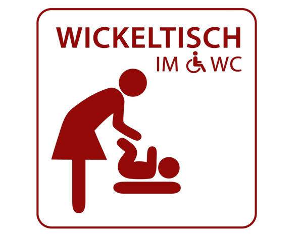 Wickelmöglichkeit im barrierefreien WC im Restaurant Kachelofen in Krumbach