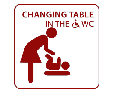 Changing table in Restaurant Kachelofen in Krumbach